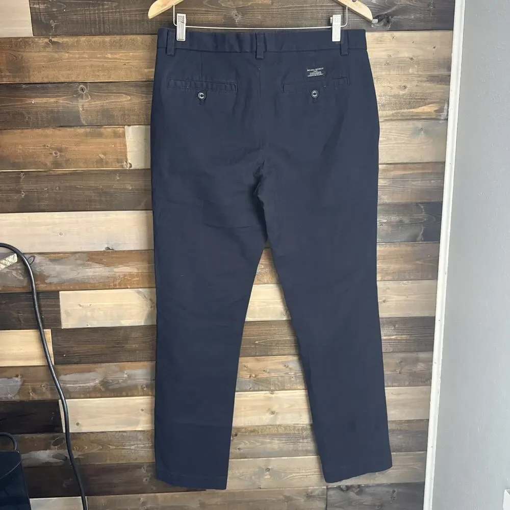 Banana Republic Men’s Aiden Chino Pants 33x32 Navy Blue Slim Fit Cotton Stretch